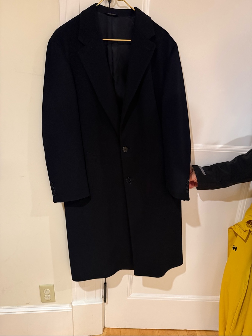 Brooks Brothers Black Wool Single-Breasted Pea Coat